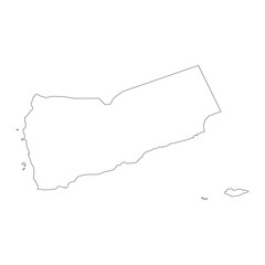 Highly detailed Yemen map with borders isolated on background