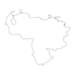 Highly detailed Venezuela map with borders isolated on background