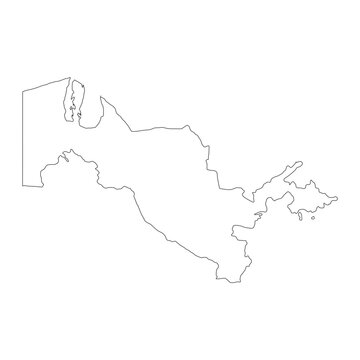 recommend clip art: Highly detailed Uzbekistan map with borders isolated on background