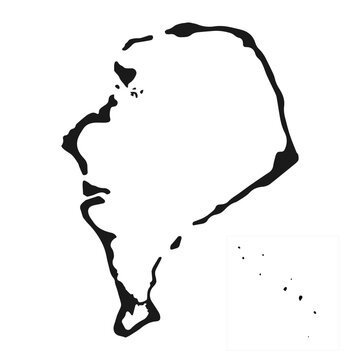 Highly detailed Tuvalu map with borders isolated on background