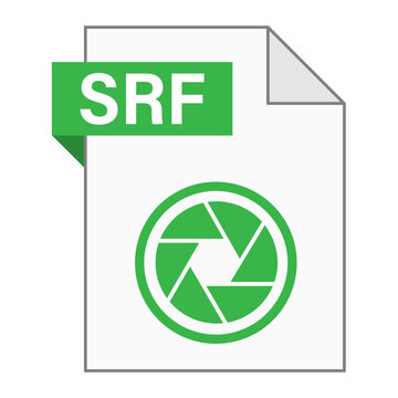 Modern flat design of SRF file icon for web