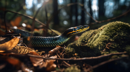 Obraz premium Garter Snakes in Their Natural Habitat. Generative AI