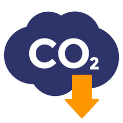 co2 gas, carbon emission reduction icon