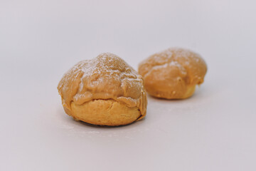 background of colorful cakes with fruit- close up of cakes