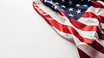 America flag banner on white background. Generative AI