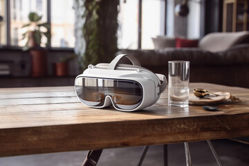 VR headset concept on table