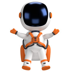 3D illustration of an astronaut with open arms