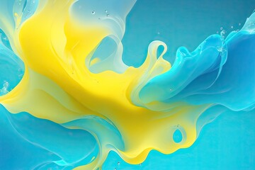 Fototapeta na wymiar blue and yellow abstract liquid background. design background ai generative