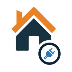 Obraz premium home, house, electric, plug, power house icon