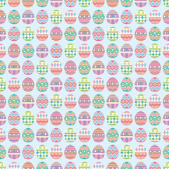 イースターエッグ柄 ブルー