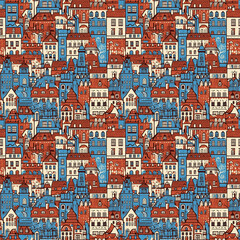 Illustrated city pattern