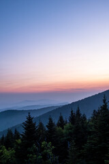 Naklejka na ściany i meble sunset at Smoky Mountain National Park