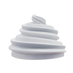 Whipped Cream swirl isolated on white background. 3d realistic vector