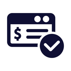 web, payment, approved, tick, website, online web payment approved icon