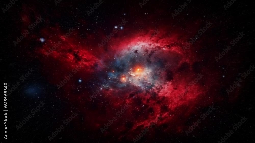 Wall mural the great red nebula in the boundless space. a journey to other galaxies.