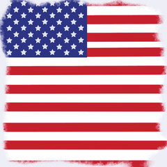 UNITED STATES OF AMERICA FLAG  WHITE DISTRESSED EFFECT BRUSH BANNER DESIGN VECTOR