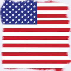 Obraz premium UNITED STATES OF AMERICA FLAG WHITE DISTRESSED EFFECT BRUSH BANNER DESIGN VECTOR
