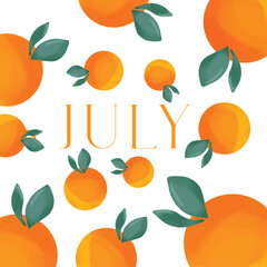 Background Pattern Cute Orange Fruits Vector Design