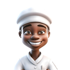 3D Illustration of a Nurse with a smile on his face
