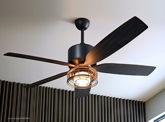Electric ceiling fan created with Generative AI technology