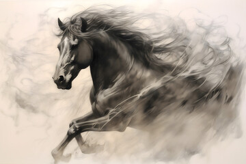 Obraz na płótnie Canvas horse in the wind