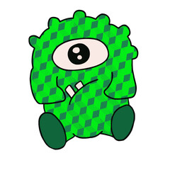 Vector illustration, cute cartoon monster