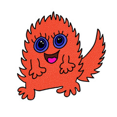 Vector illustration, cute cartoon monster