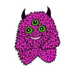Vector illustration, cute cartoon monster