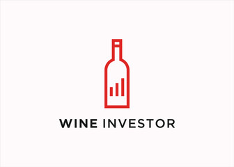 wine finance logo design vector silhouette illustration