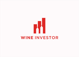 wine finance logo design vector silhouette illustration