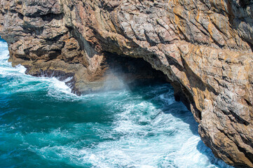 Algarve coast outside Lagos, Portugal. Portuguese beaches and shores.