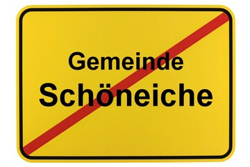 Illustration eines Ortsschildes der Gemeinde Schöneiche in Brandenburg