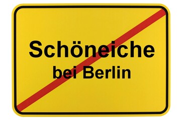 Illustration eines Ortsschildes der Gemeinde Schöneiche bei Berlin in Brandenburg