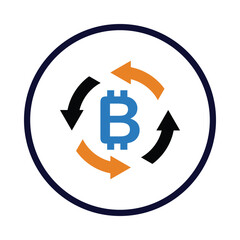 Bitcoin, digital currency, exchange, bitcoin exchange, cryptocurrency exchange icon