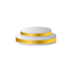 realistic 3d stand podium isolated on white. round stage showcase. mockup product display. pedestal podium. white podium.
