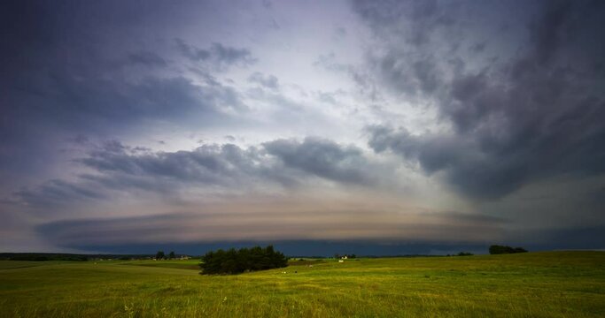 Nature's Fury Unleashed. Epic Supercell Storm Timelapse. Mesocyclone supercell storm captured in Lithuania Europe 