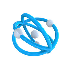 Atom structure 3d illustration rendering