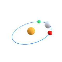 Atom structure 3d illustration rendering