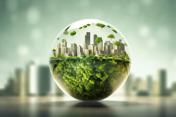 ESG green energy sustainable industry. World environment day concept.Globe Glass with butterfly. circular economy renewable energy . sustainable development goals.Environmental protection renewable