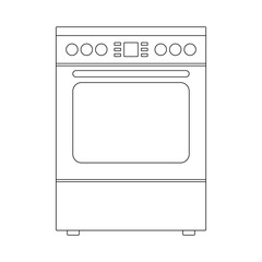 The icon of a modern gas stove in a flat design on a white background.