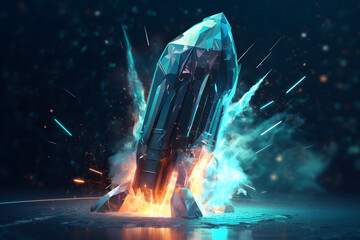 Cartoon Journey to the Stars. Generative AI