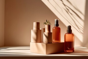 Mock up Minimalist Product Serum Skincare Purfume Bottle Tube Cosmetic Soap Spa Backdrop Background Neutral Minimalist Simple Minimal Color, Beige, Tan, White
