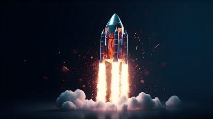 Fototapeta premium Cartoon Journey to the Stars. Generative AI