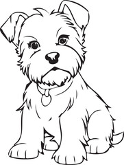 dog,vector, book, outline, smile, coloring