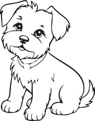dog,vector, book, outline, smile, coloring