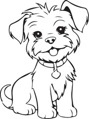 dog,vector, book, outline, smile, coloring