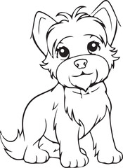 dog,vector, book, outline, smile, coloring
