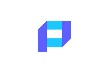 P Overlapping Logo Design Vector 