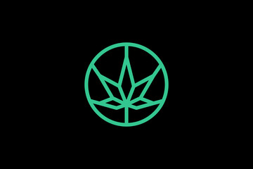 Cannabis Logo Design Vector Sign 