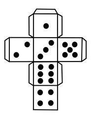 DIY paper craft dice template, for kids, school activity